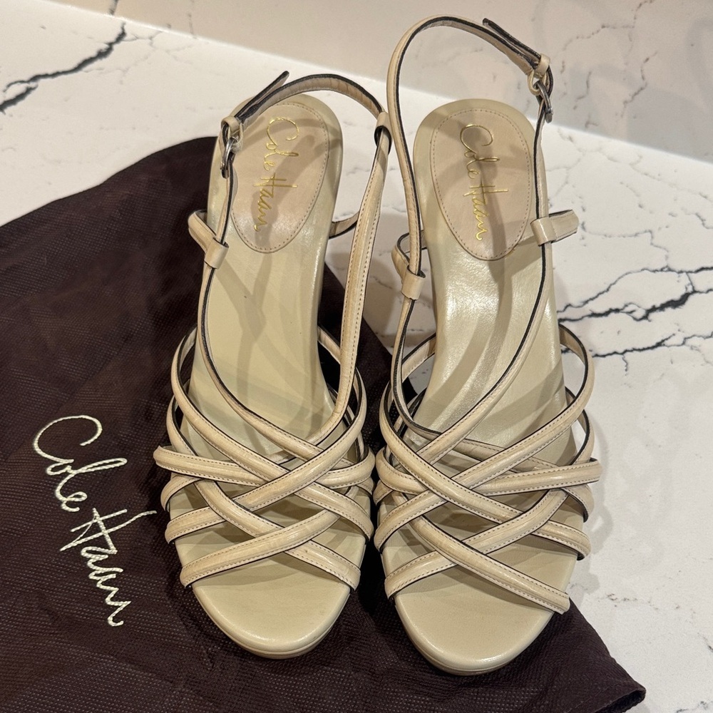 Cole Haan Women's Beige Strappy Sandals